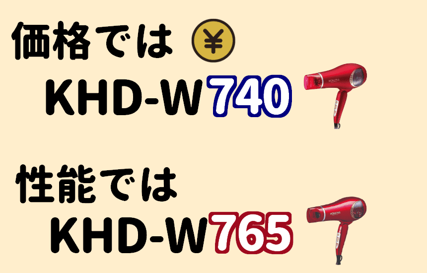 KHD-W740とKHD-W765の比較